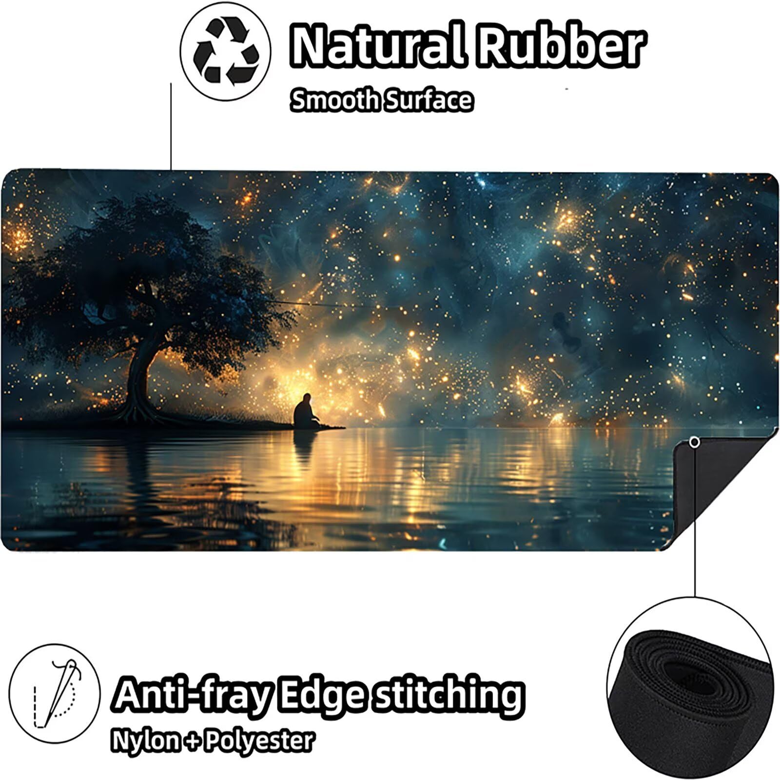 Tappetino Mouse XXL 1500 x 800 mm, Tappetino Mouse Paesaggio, Gaming Mousepad Migliorare la Velocità e la Precisione, Mouse Pad con Base in Gomma Antiscivolo, Ufficio Accessori Gaming, Grigio 7-4052