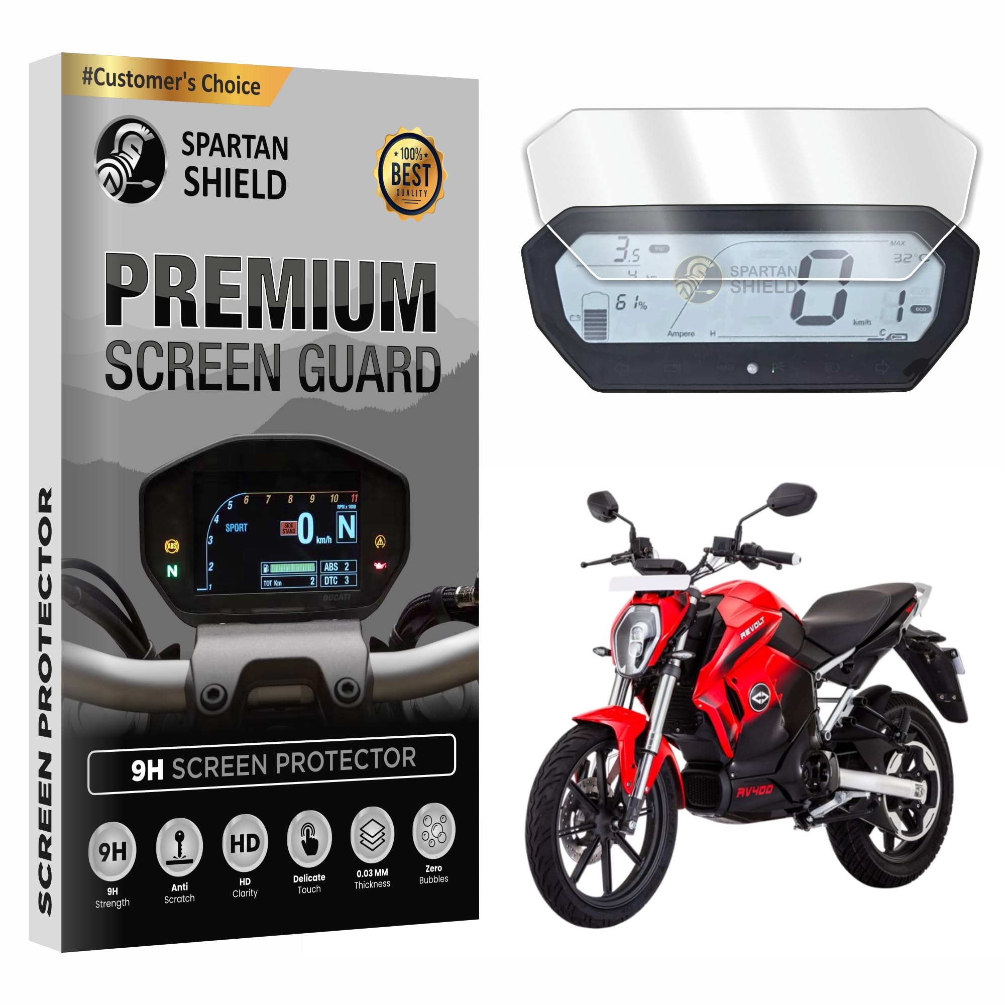 Screen Guard For Revolt RV 400 || Anti Scratch || Water Resistant || HD Clear Vision || RV400 Instrument Console Digital Meter Protector [Not Tempered Glass]-image-21