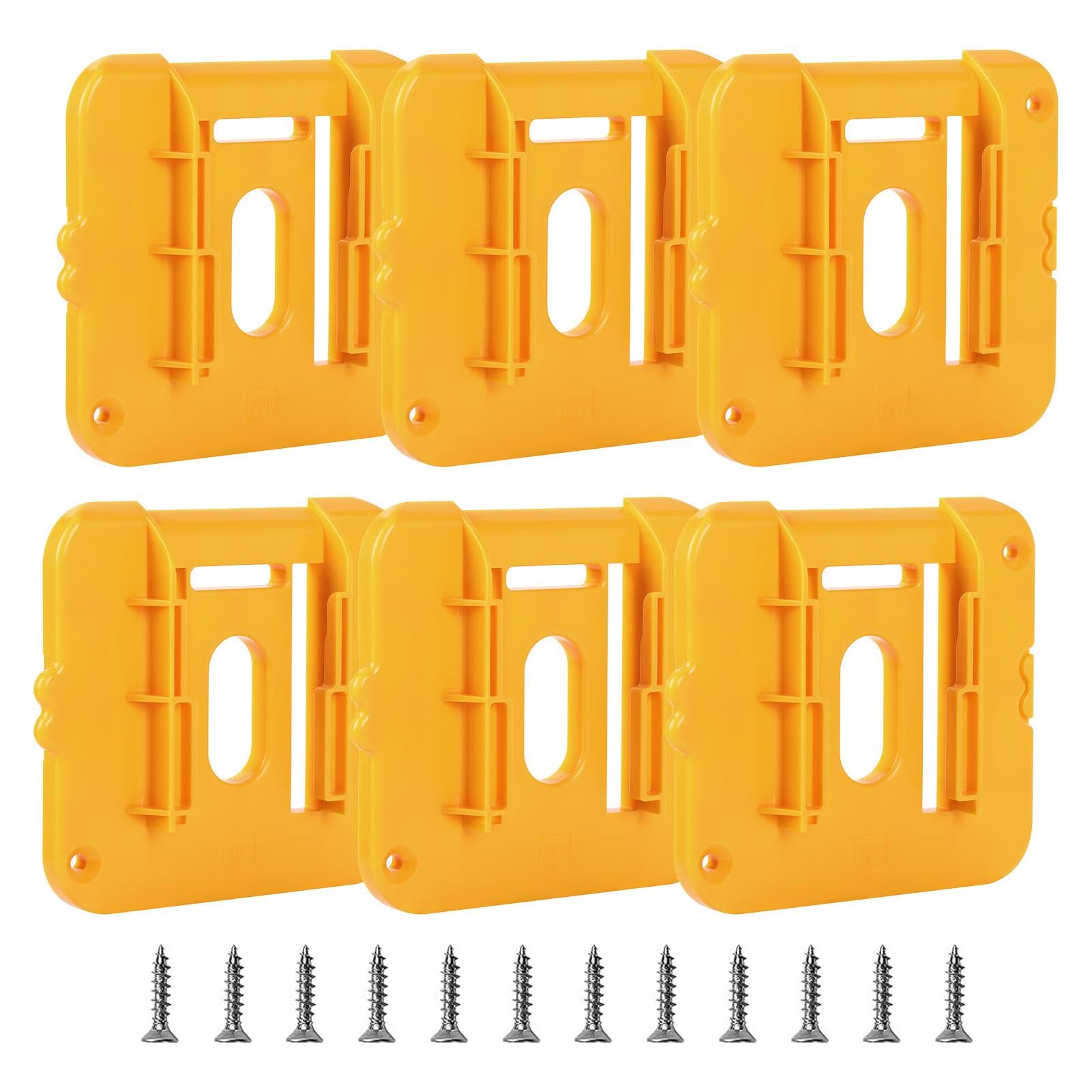 6 Pack Battery Mounts Holder, Battery Dock Holders with 12Pcs Screws, Battery Storage Rack Compatible with Dewalt 20V Battery DCB200 DCB201 DCB202 DCB203 DCB205 DCB206
