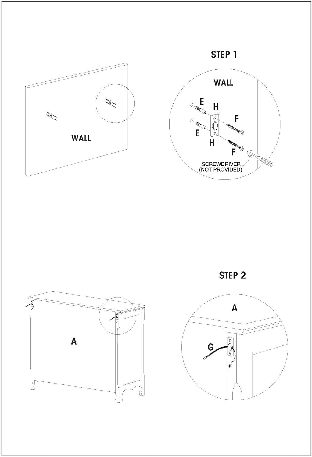 Elegant White Hand-Painted 2-Drawer & 2-Door Storage Console