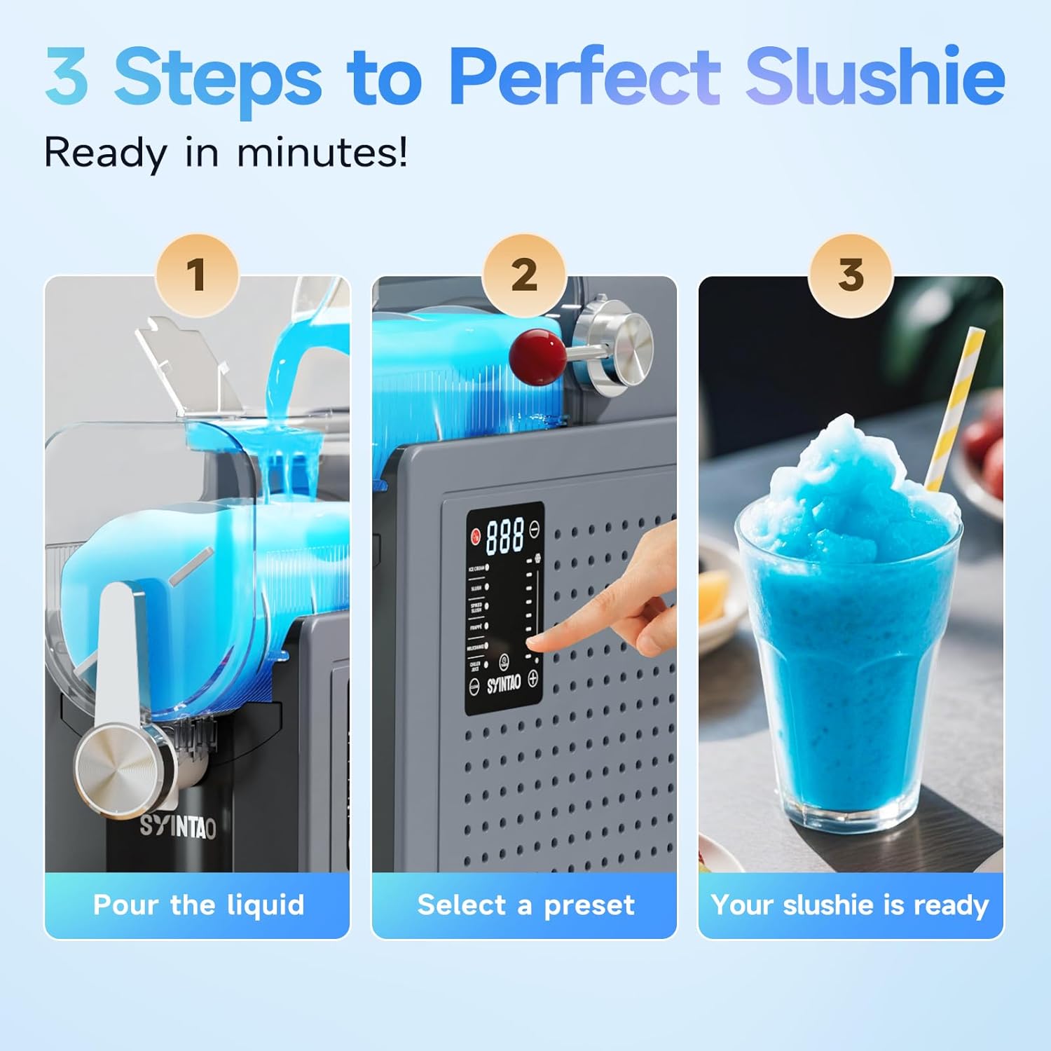 2-in-1 Slushie & Soft Serve Ice Cream Maker, 88oz No-Ice-Needed Frozen Drink Machine with LED Display, 6 Preset Modes, Auto-Clean & Delay Timer – Gift for Family