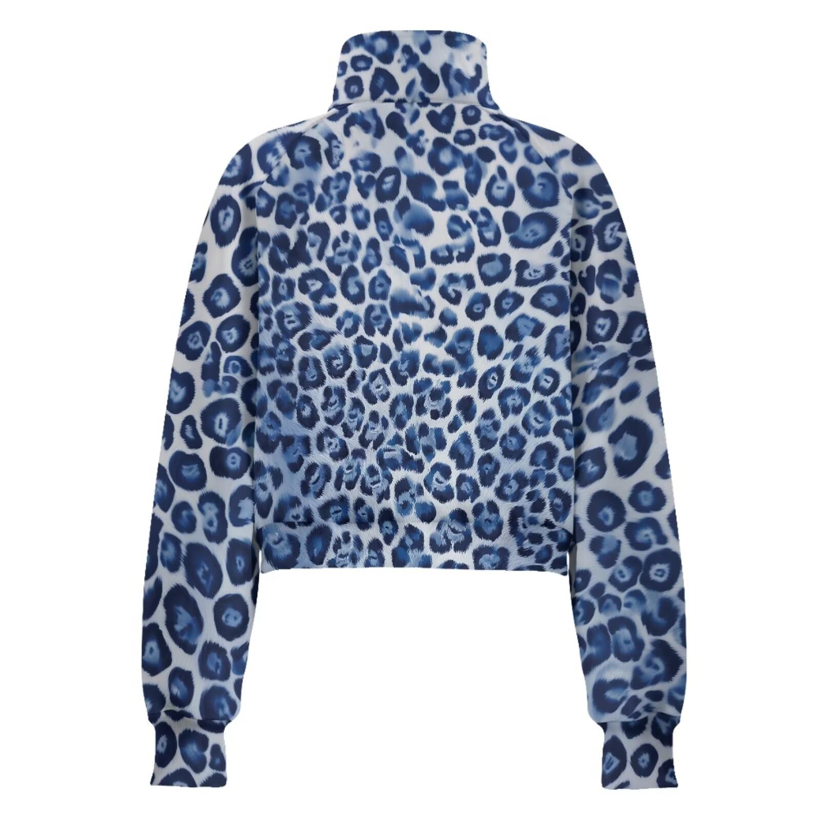 Poceacles Bluza z zamkiem do połowy przycięta bluza dla kobiet graficzny sweter z dziurką na kciuk długi rękaw bez kaptura top szyja sweter