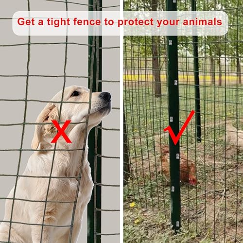 Vista 3 de 100 abrazaderas de alambre para valla con 100 tornillos, clips de cercado agrícola, clips de alambre de acero inoxidable para montar alambre soldado