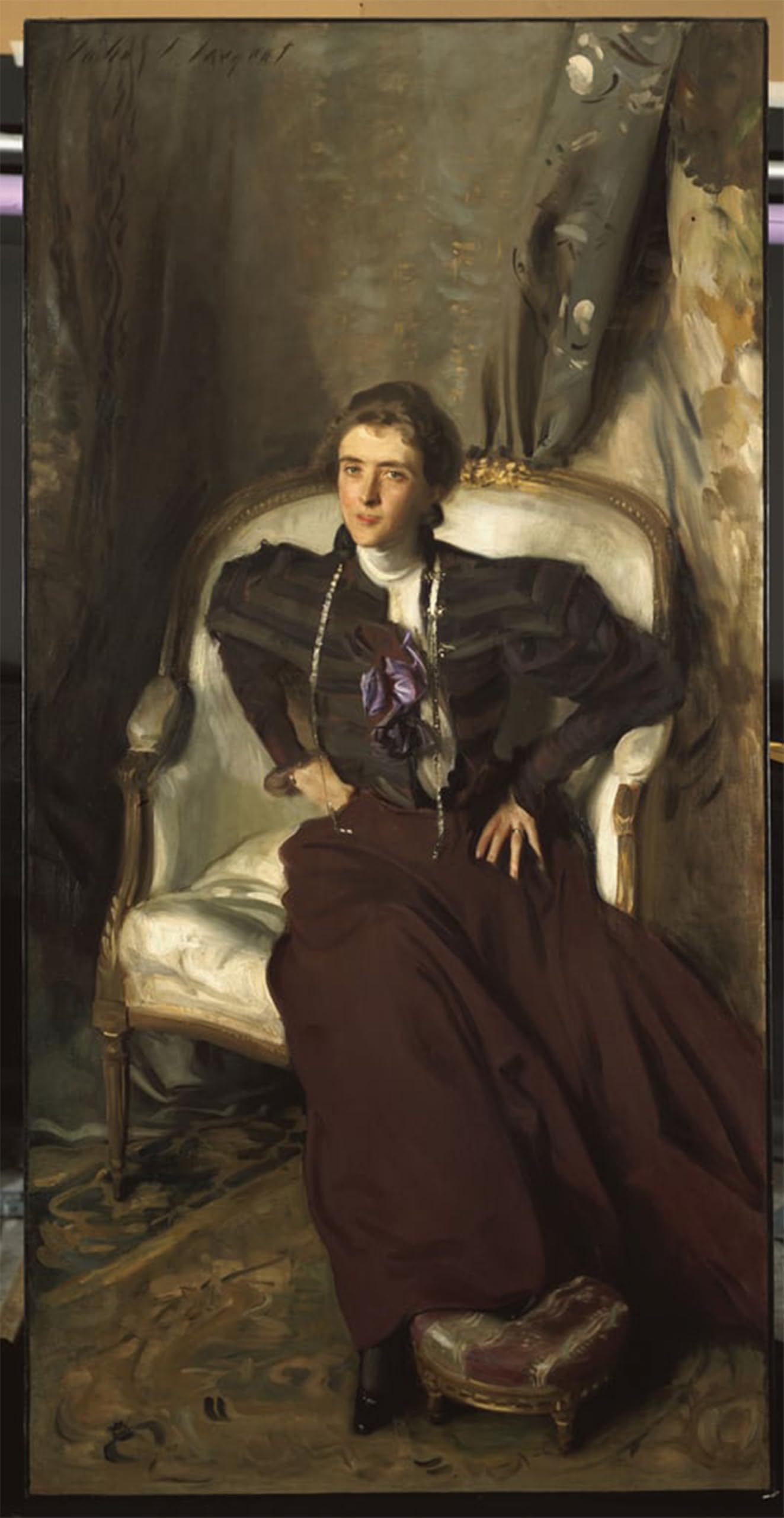 ARTXLXXBN Famous Painting Canvas Artwork Graffiti Print Portrait of Mrs Alice Brisbane Thurs by John Singer Sargent Portrait Canvas Image for Home Decor 60x90cm