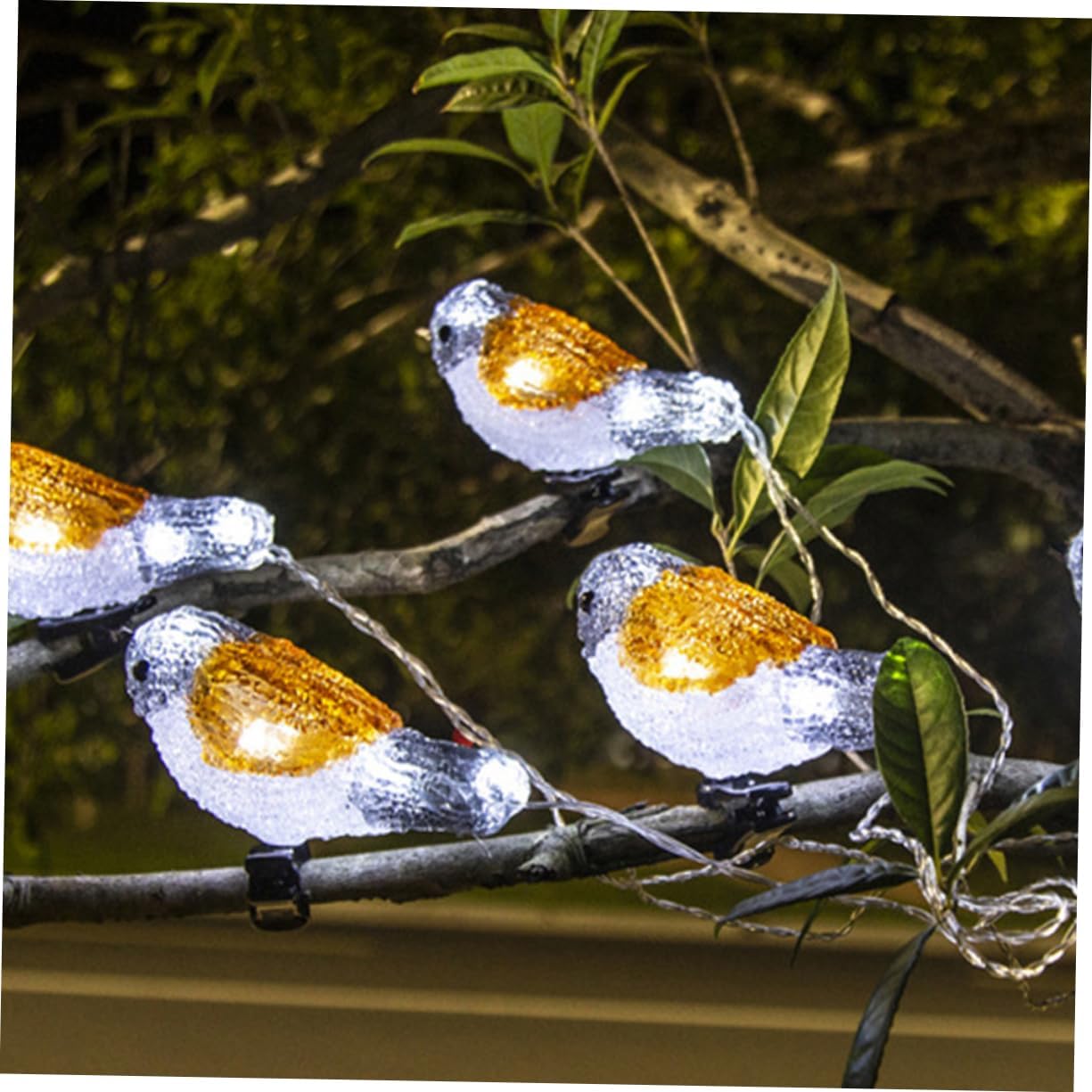 PRETYZOOM Solar Robin Lamp String for Garden Decor Led Easter Lights Outdoor Bird Shape Light String for