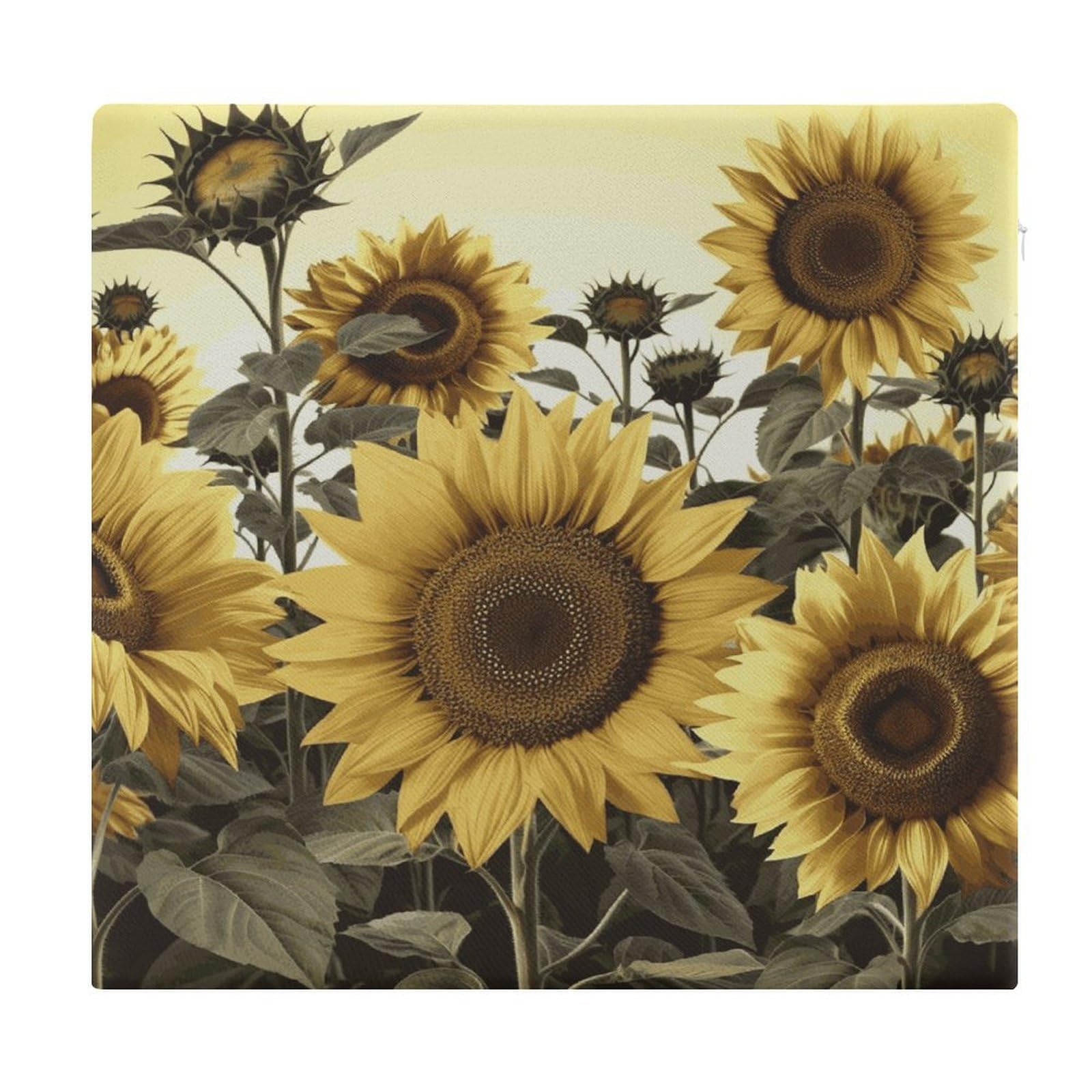 LDGSUPH - Yellow Sunflower Floral Seat Cushions for Office Chair Square Cushions Soft Floor Cushions Comfy Memory Foam Chair Cushion Cushions