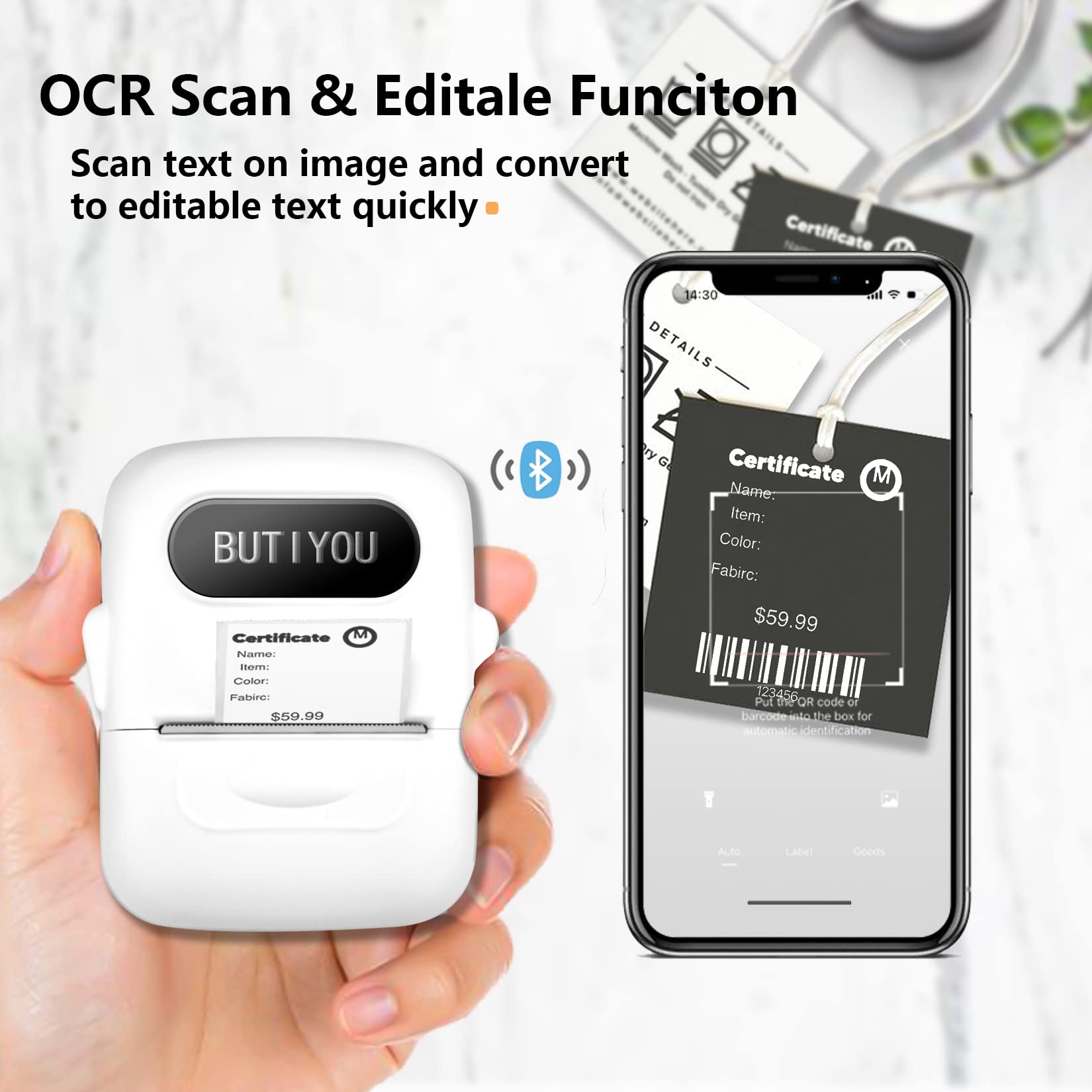 AOZHBO Bluetooth Etikettendrucker Ini Beschriftungs Produktbild-Vorschau 3
