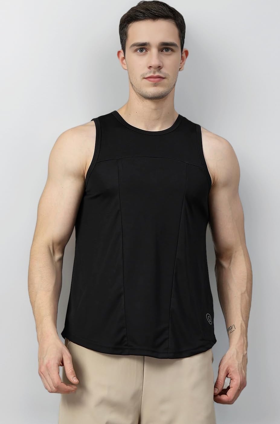 Tank tops Sleeveless T-shirt for Men Dry Fit Vest Gym Wear Textured Pattern Stylish Round Neck Running Sando for Sports Workout Fitness & Casual or Beach Wear
