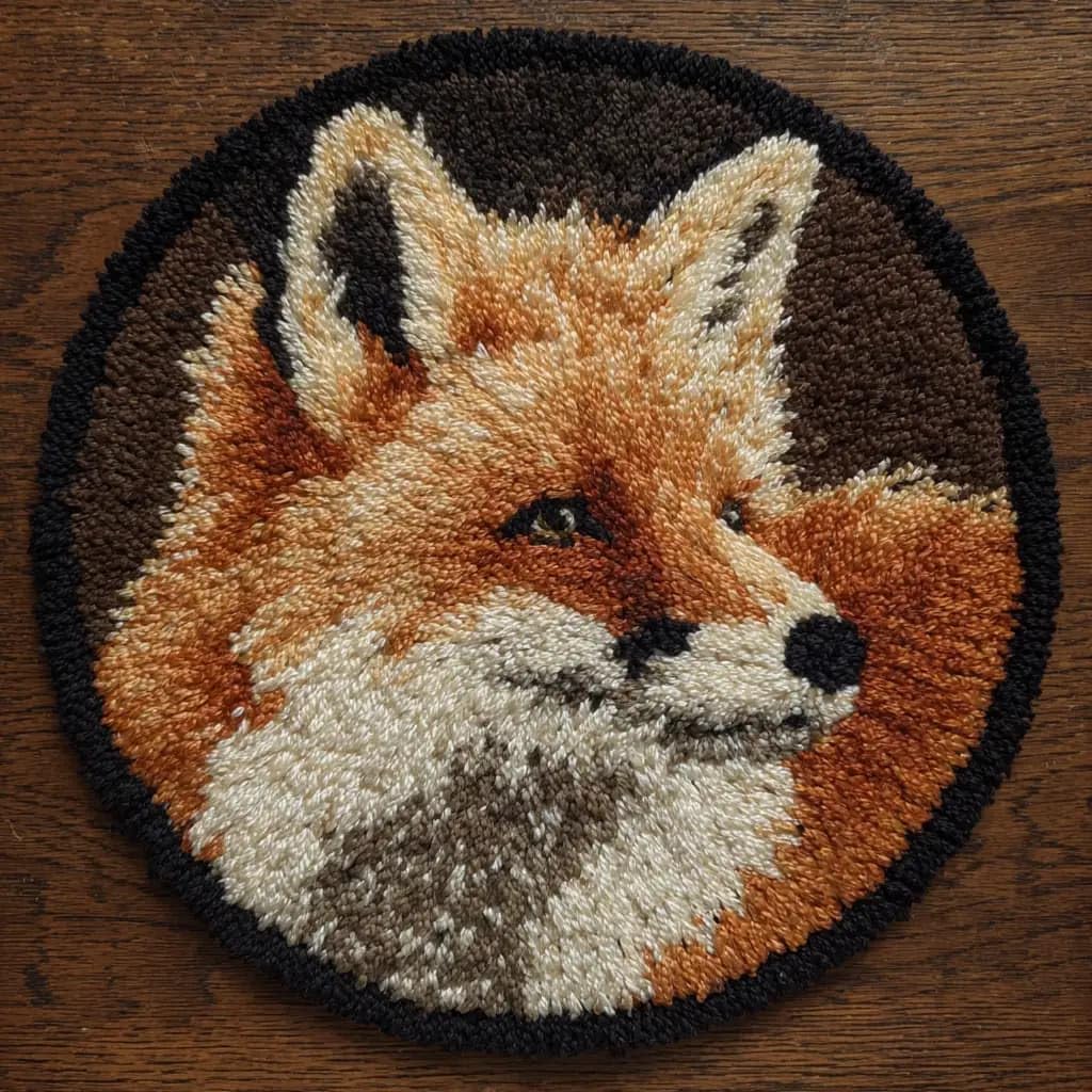 Kitquiver Latch Hook Rug Making Kit Fox 50X50Cm
