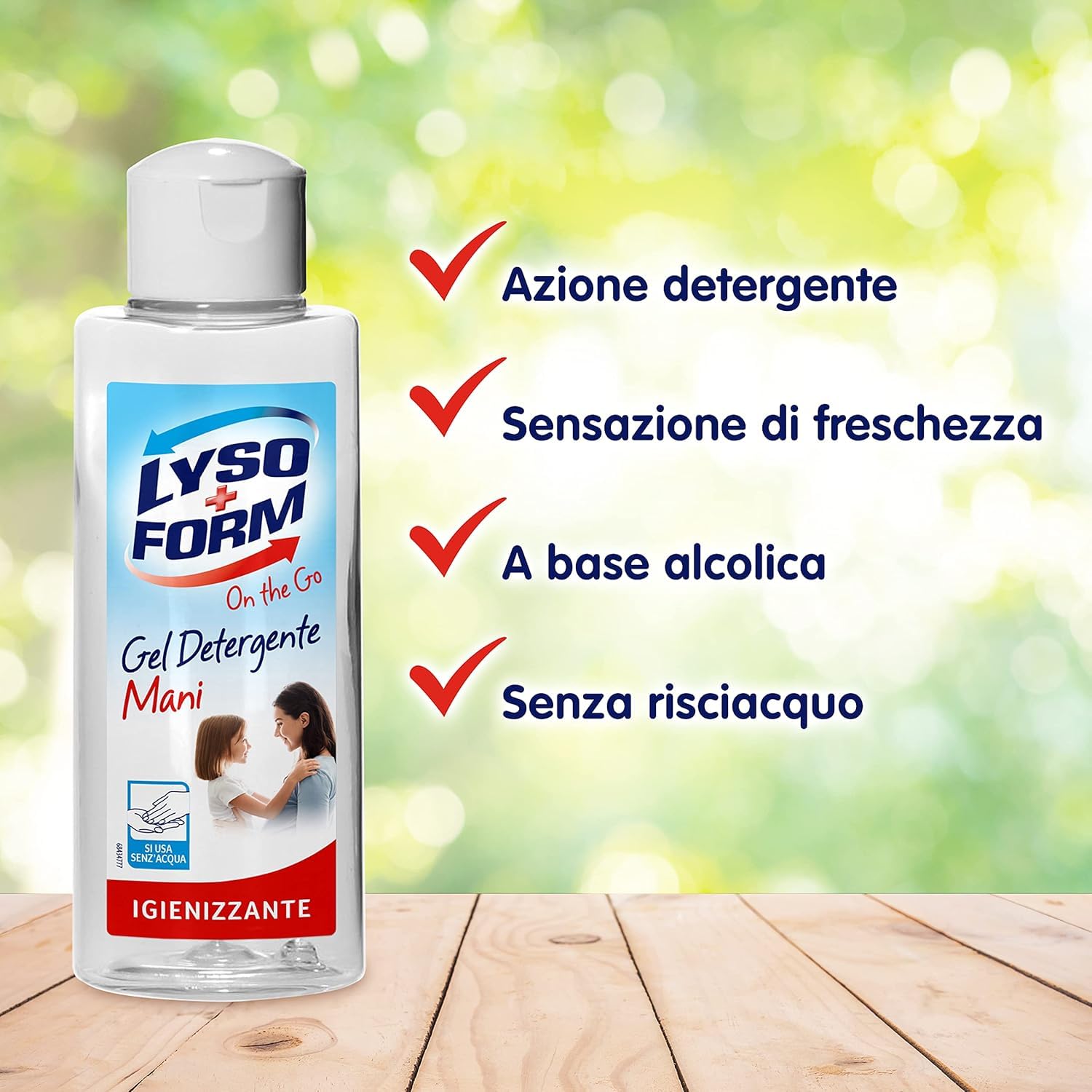 12 x Gel de manos Lysoform 100 ml – Gel de limpieza de manos higiénico sin agua – Secado rápido – Paquete ahorro de 12 botellas + llavero Italy Shop Service gratis