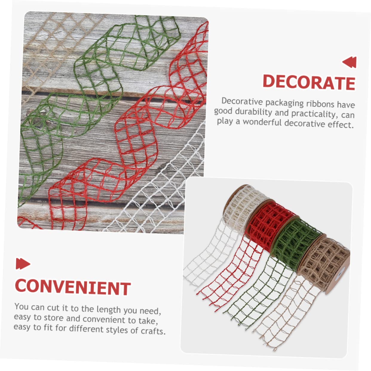 NUOBESTY 2stücke Dekoratives Jute-dekoband Für Lagig Strängig Für Weihnachtsgeschenke Hochzeitssträuße Bastelprojekte Dekorationen Und Geschenkbänder