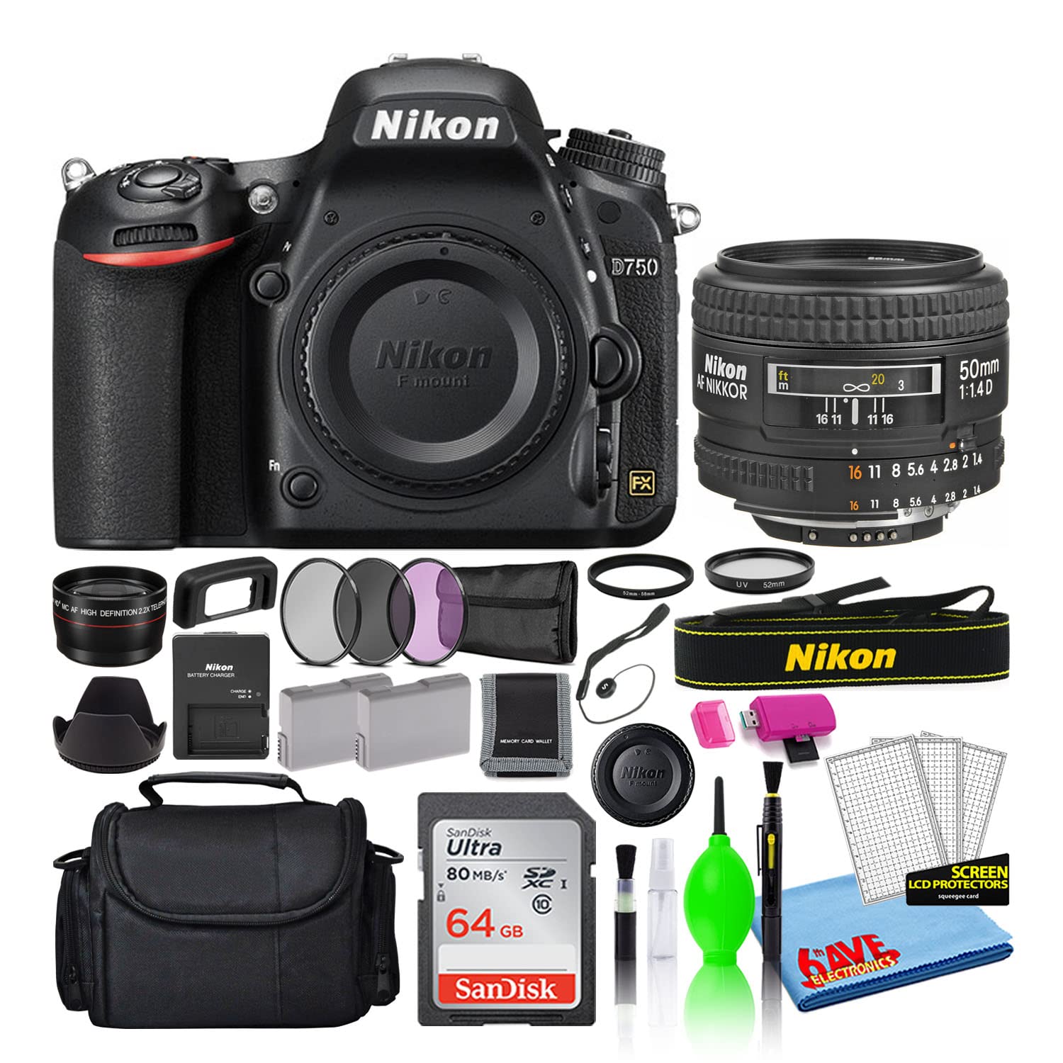 Amazon.com : Nikon D750 24.3MP DSLR Digital Camera with AF 50mm f