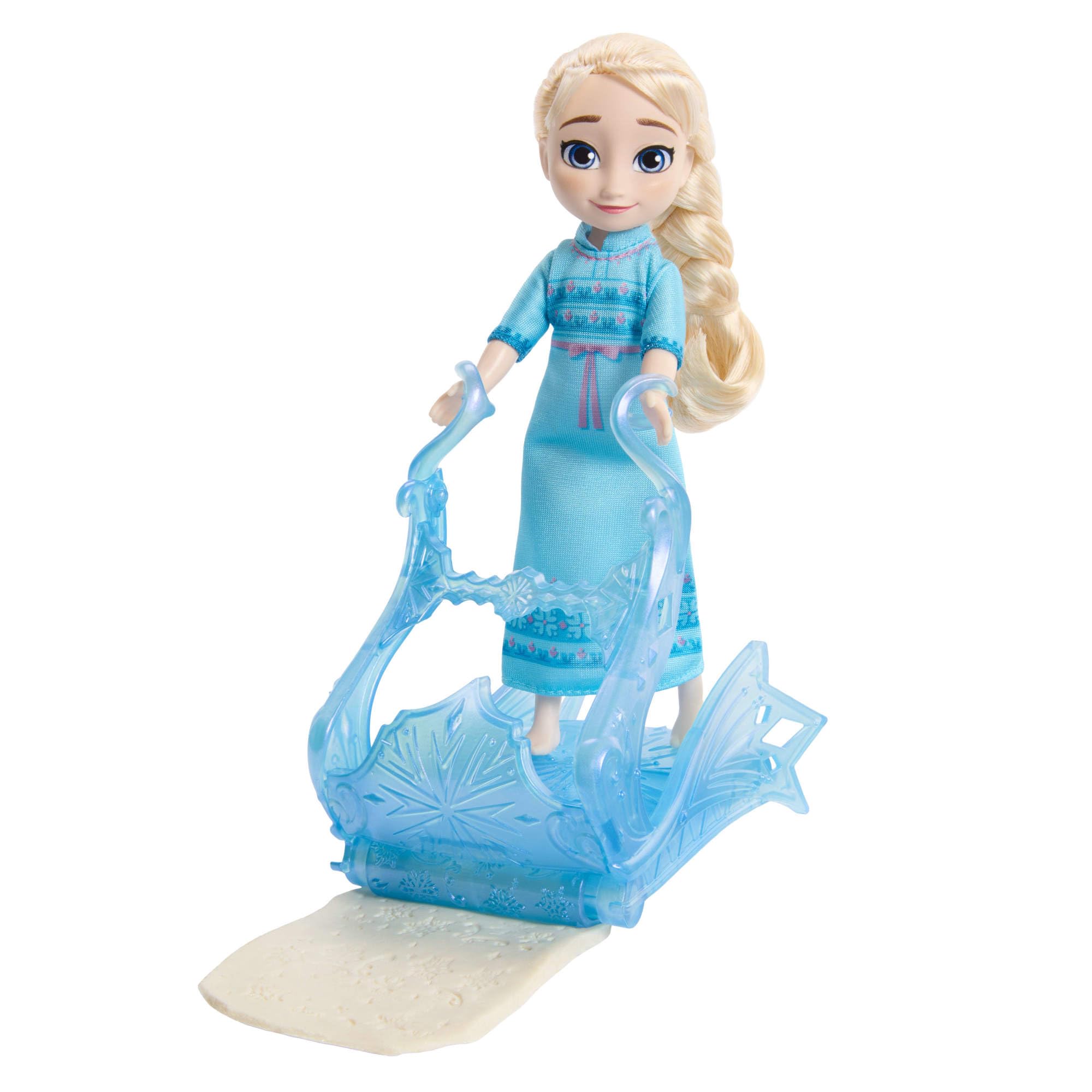 Mattel Disney Frozen - Parco Giochi delle Nevi, set ispirato al film con bambola Elsa in camicia da notte, pasta per modellare, stampo di Olaf, slitta e accessori inclusi, JJP87