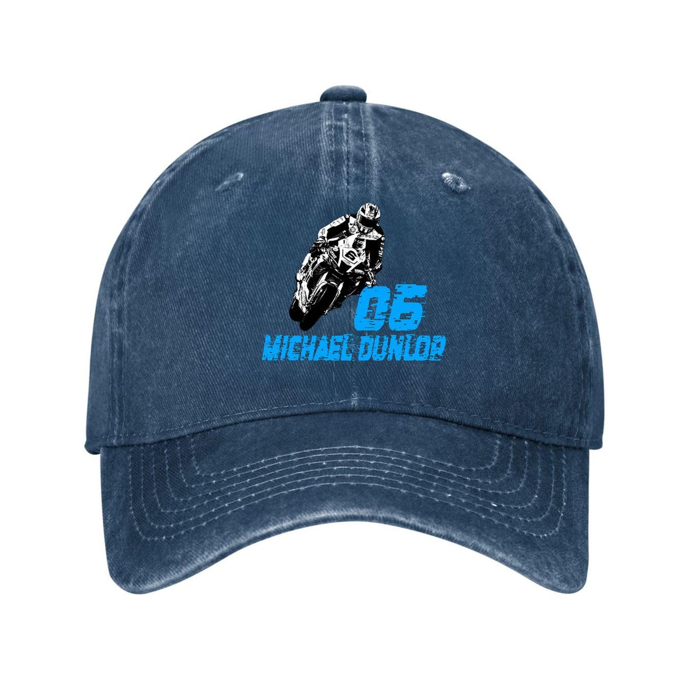 Kciutud Michael Dunlop 06 Navy Blue Washed Denim Baseball Cap Adjustable Vintage Distressed Dad Hat Men Women Retro Soft Cotton Size is: One Size