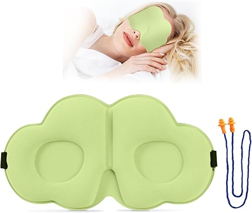 MadebyGNL Máscara para dormir suave contorno 3D máscara de ojos sedosa para dormir y dormir de lado cubierta de ojos con correa ajustable regalo