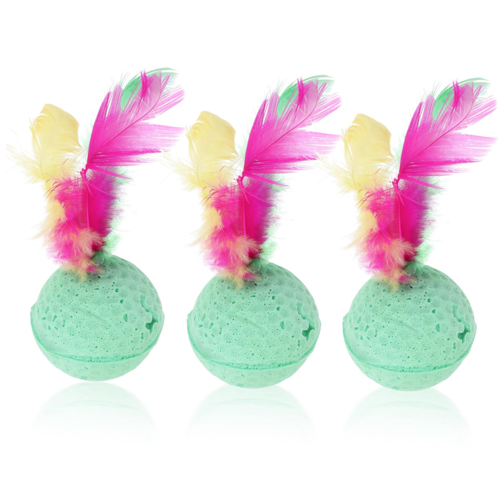 Abaodam 3Pcs Sponge Balls with Tails for Cats Interactive for Indoor Play Stimulates Natural Instincts and Keeps Cats Engaged