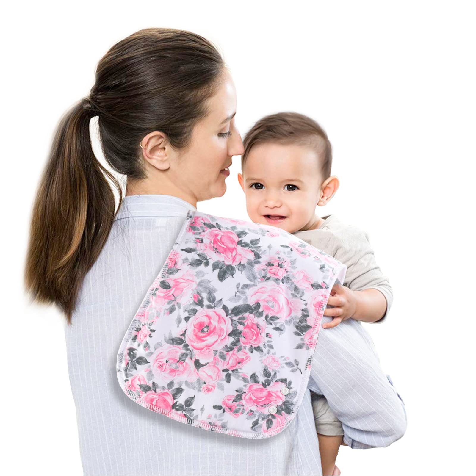 Lot de 12 bavoirs et bavoirs pour bébé - Design 2 en 1 - Grande taille - 3 couches - 100 % coton - Super absorbants et doux - Pour garçons et filles