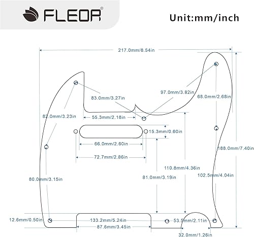 Miniatura 2 de FLEOR Juego de 8 agujeros TL para rascar con tornillos de golpeador, repuesto estándar USA/MX estilo TL, 4 capas, perla negra