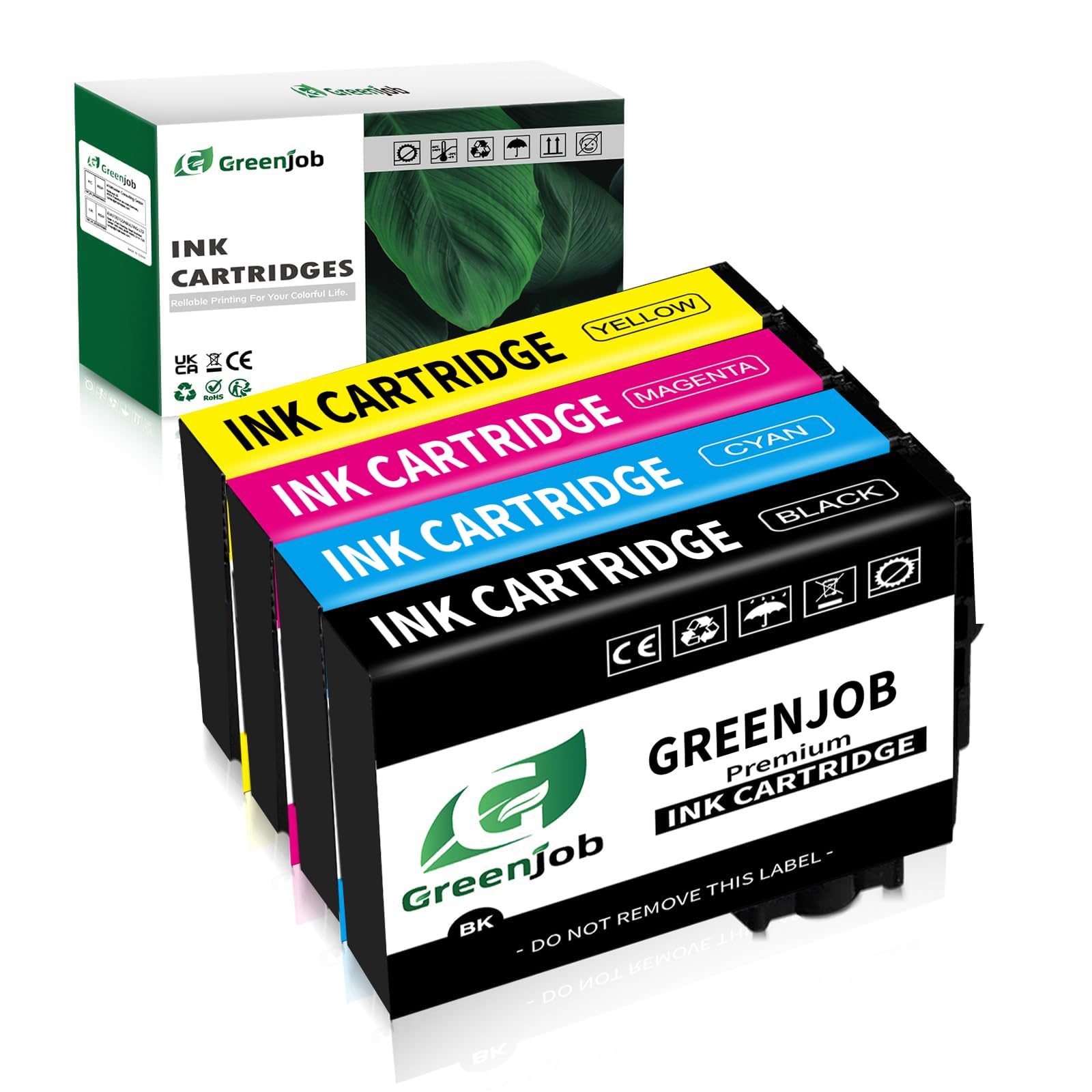 Greenjob Compatible 604XL Ink Cartridge Replacement for Epson 604 Ink Cartridges Multipack Compatible with Expression Home XP-2200 XP-2205 XP-3200 XP-3205 XP-4200 XP-4205 WF-2910 WF-2930 (4-Pack)