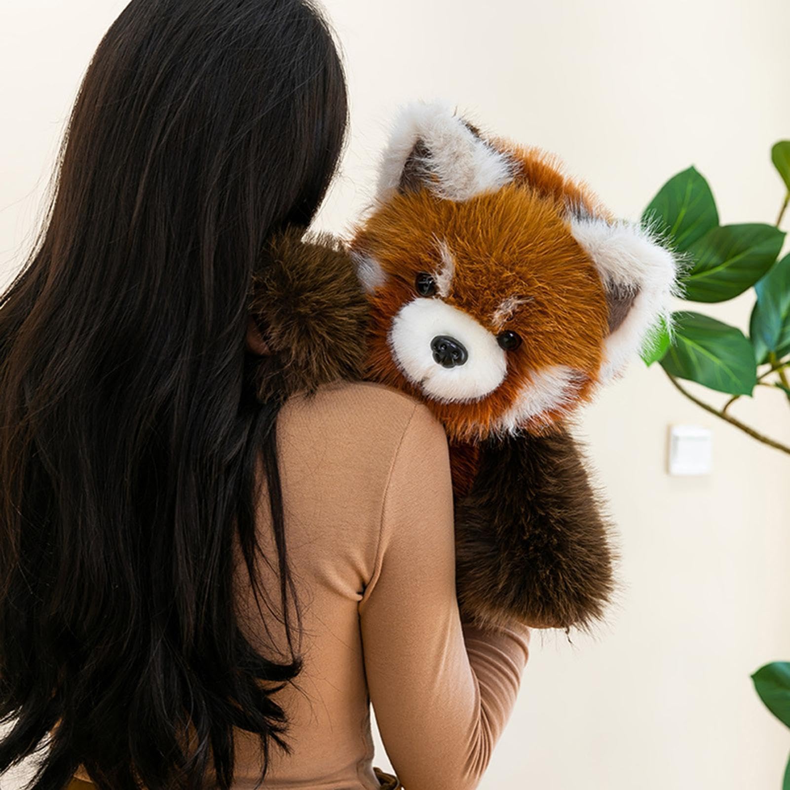 Peluche Qui Court PandaRoux Kawaii, Peluche Qui Courent PandaRoux, Peluches Quis Marche Pandas Rouxs, Adorable Doudou Anti-Stress 55 Cm, Décoration Intérieure Et Idée Cadeau pour Toutes Fêtes