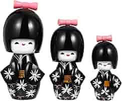 木製コケシ風人形 黒い着物 花柄 Amazon | 日本 着物 コケシ 桜 こけし 木製着物 かわいい 木製