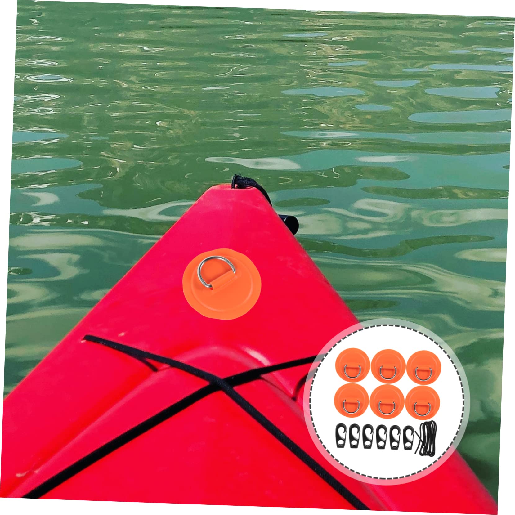 BESTonZON D-Ring Patch Satz aus PVC und Edelstahl 1 Bausatz für Kajak und Schlauchboot Leicht Robust für Deckrigging und Bootszubehör | Edelstahl und Nylon, Zuverlässige Verbindung, Leichtes Zubehör für Deck und Boot