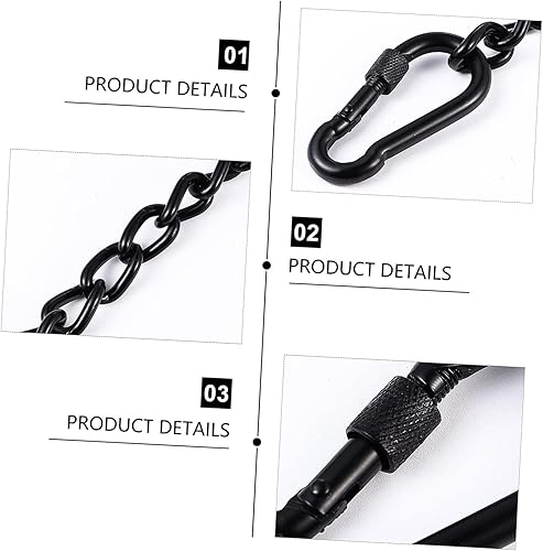 Miniatura 8 de Yardwe Mosquetón de cadena de acero inoxidable con clip para porche, columpio, cadena, hamaca, sillas, accesorios para columpios al aire libre