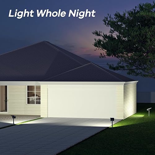 Miniatura 6 de Consciot Focos solares blancos fríos para exteriores, del atardecer al amanecer, 600 lúmenes, 3000 K, 360 , ajustables a 360, impermeables, 3