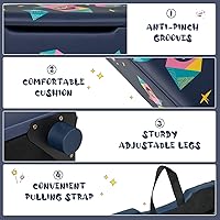 Vista 2 de HONEY JOY Caja de juguetes de madera para niños, baúl grande 2 en 1 de almacenamiento de juguetes con asiento acolchado acolchado, asas