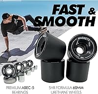 Vista 4 de Magneto - Patineta Completa 70 x 19 cm Madera de Arce Canadiense Ruedas de Uretano de 60 MM Tabla de Doble Patada Cóncava Patineta Cruiser