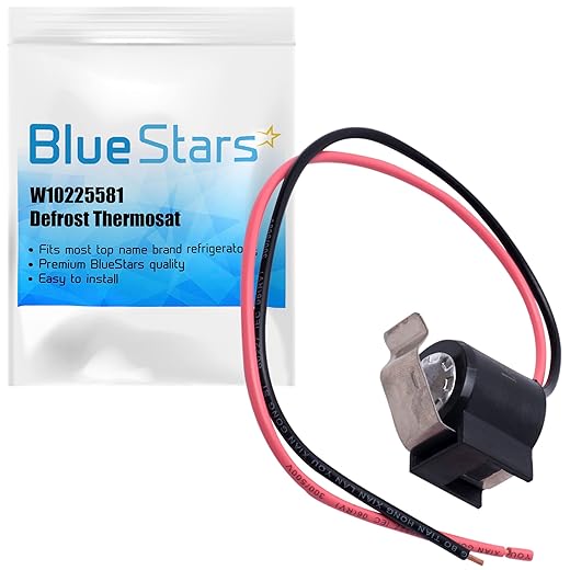Ultra Durable W10225581 Refrigerator Bimetal Defrost Thermostat Replacement Part by BlueStars - Exact Fit for Whirlpool Kenmore Maytag Refrigerators - Replaces AP6017375 WPW10225581 2321799 W10260437