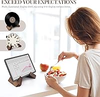 Vista 3 de PUERSI - Soporte para libros de cocina para la cocina, soporte para libros de recetas para la encimera de la cocina, soporte de madera para libros