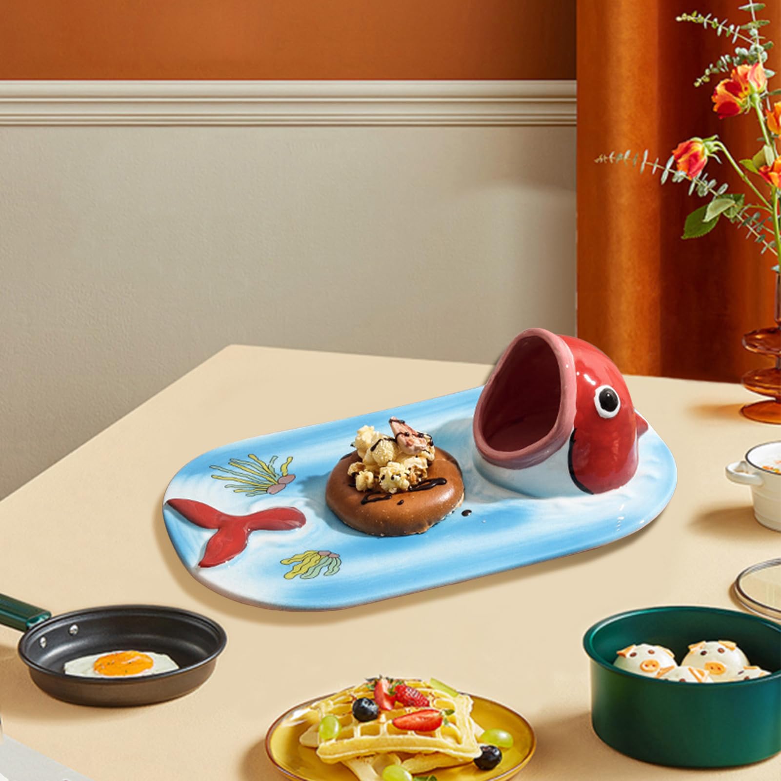 Plat à Sushi Assiettes à Sushi à Motif Carpe