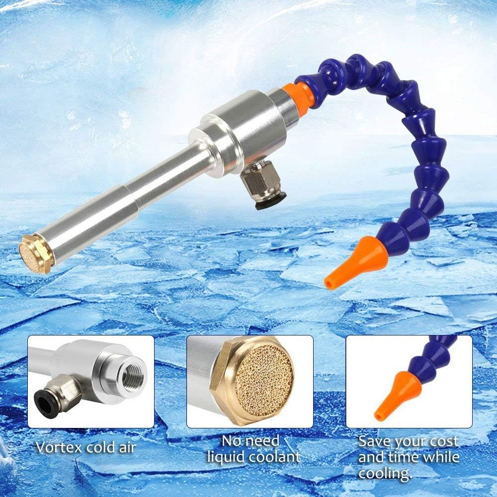 130mm Aluminum Alloy Vortex Cold Air with Flexible Tube for CNC Lathe Milling Machine Dry Cooling