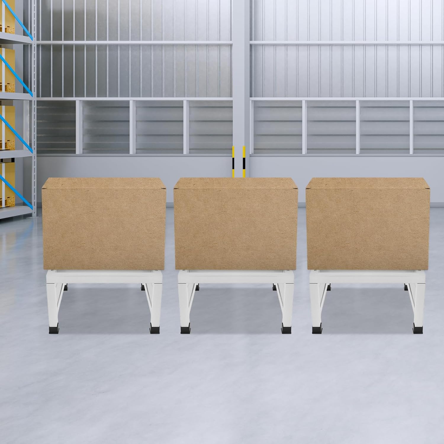 3 Pack Dunnage Rack 13.78" L x 13.78" W x 7.87" H Stainless Steel Dunnage Rack 1102 lbs to 3306 lbs Load Capacity Commercial Pallet Stand for Restaurant Kitchens Shop Sliver