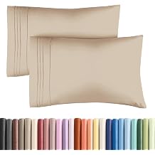 Queen Pillow Cases Set of 2 - Ultra Soft Cozy Pillowcase Covers - Cream