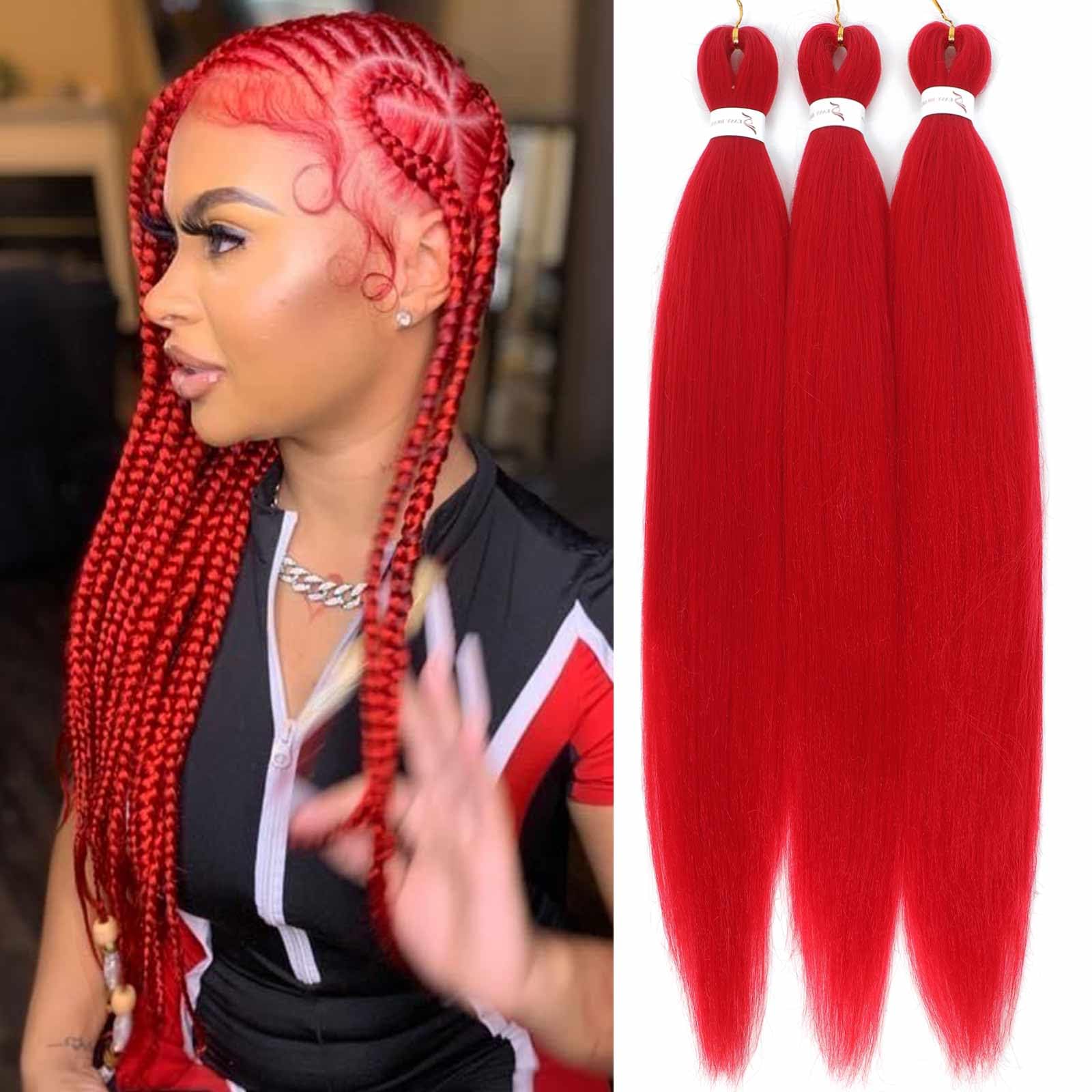 Amazon.com : Royota Red Braiding Hair Pre Stretched Easy Braiding