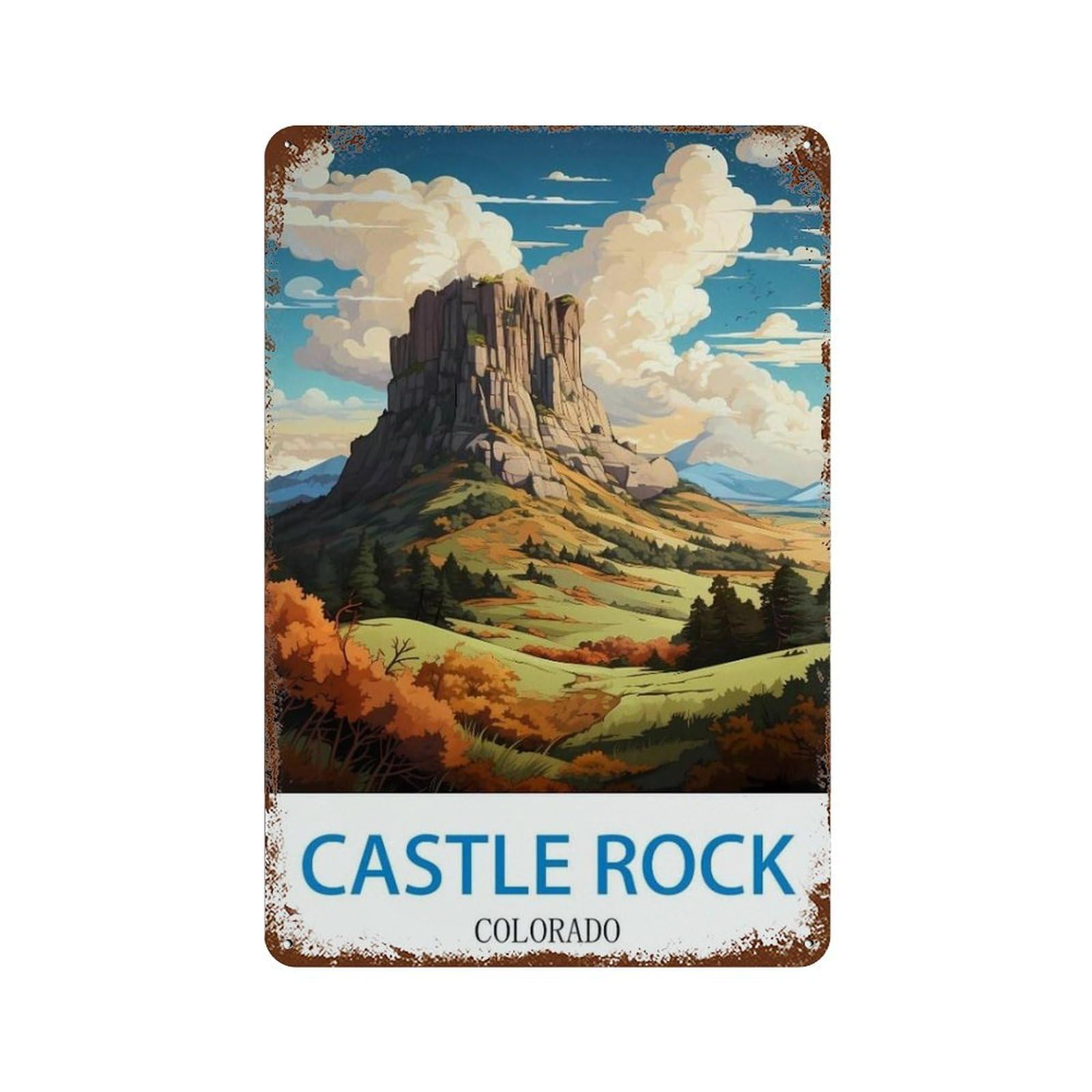 Castle Rock Colorado，Tin Sign Vintage Retro Man Cave Bar Pub Shed Novelty Gift Aluminium Metal Tin Wall Décor Sign(15x30cm）6x12 inch-S28