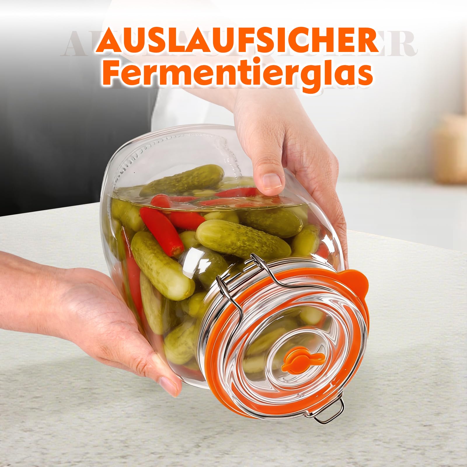 Kit de fermentación de 1,5 L, tarros de fermentación con cerraduras de aire y tapas, recipiente Kimichi perfecto para encurtidos, kombucha dura, vino, sidra, kit de fabricación de hidromiel, paquete