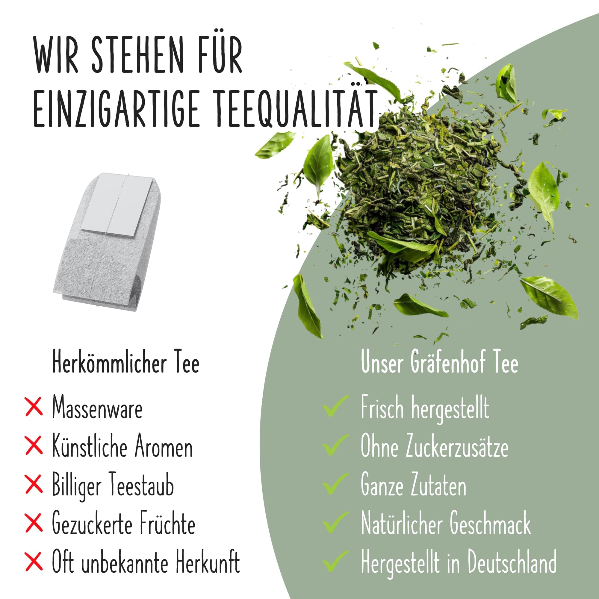 Gräfenhof China Jasmin Dragon Pearls Grüner Tee Bio, 300g (3x 100g) loser Tee aus 100% Grüner Tee Dragon Pearls, mit natürlichem Koffein, Premium Qualität, in DE abgefüllt