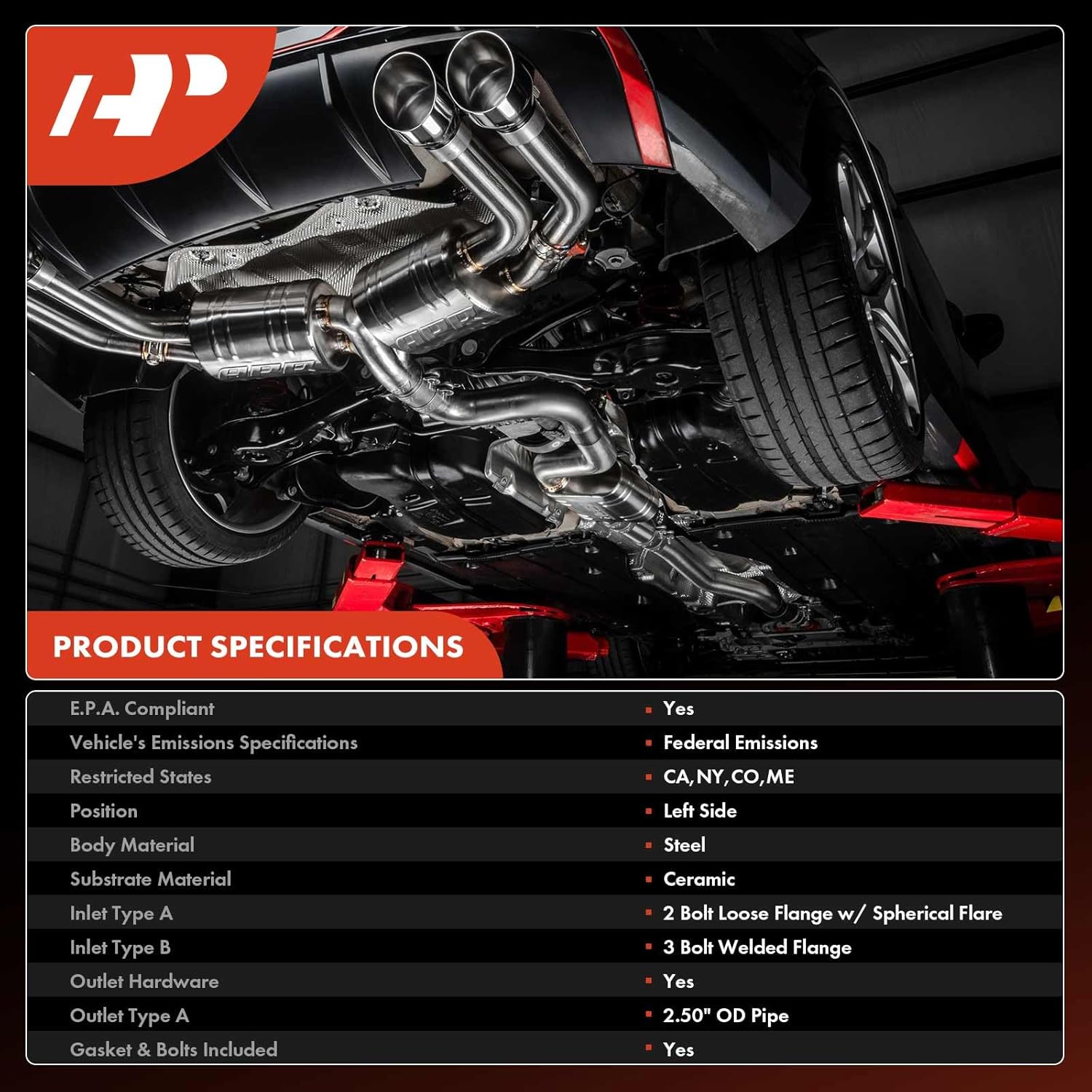 A-Premium Left Catalytic Converter Kit Direct-Fit Compatible with Ford F-150 F150 1997-2003, F-150 Heritage 2004, 4.2L, RWD, EPA Compliant