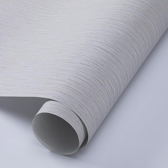 Mix Plain Thick Textured Wallpaper Free No Match Striped Wallpaper for Adults Kids Bedroom Living Room Lounge TV Backdrop Hallway and Stairs Light Grey