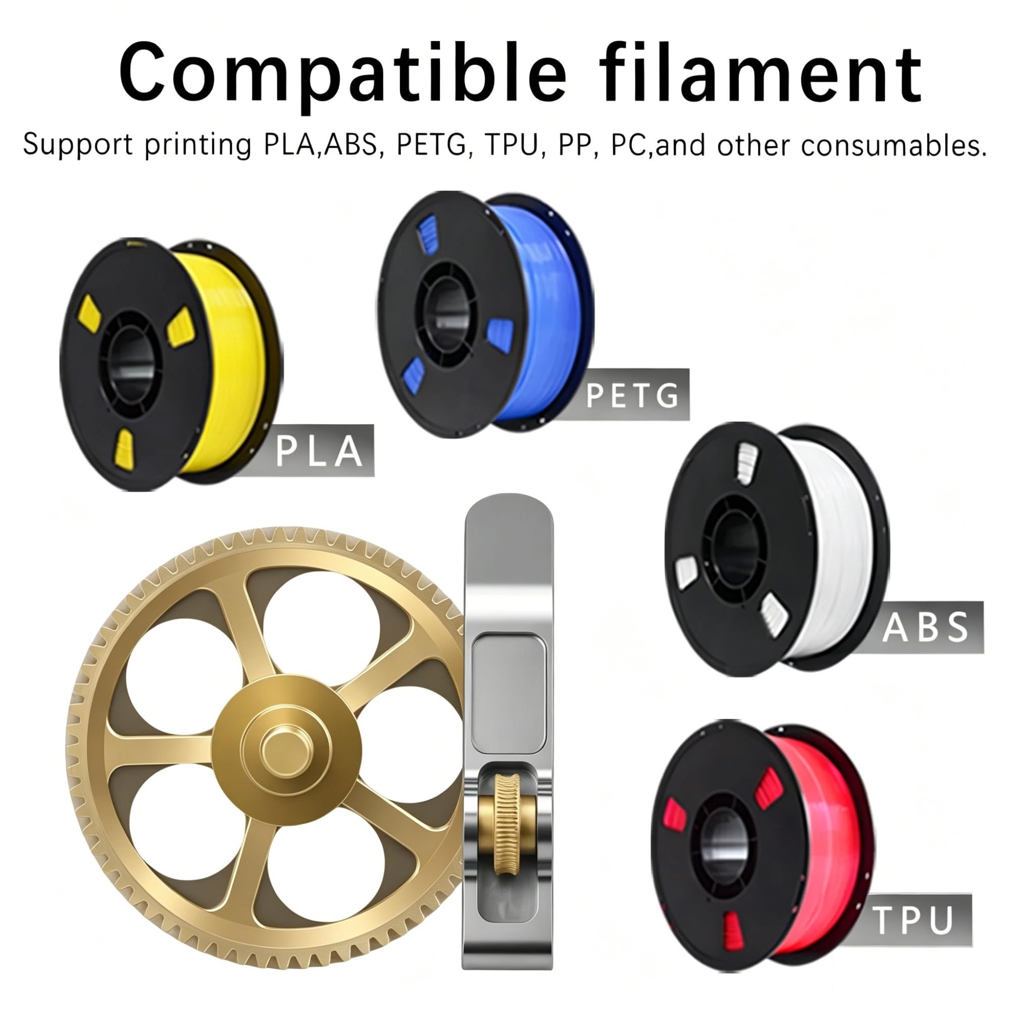 Parti di ricambio for ingranaggi metallici for estrusore stampante 3D, compatibile con Bambu Lab A1(2 sets)