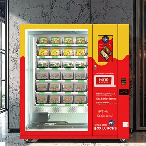 Fresh Meal Vending Machine Smart Food Dispenser Hot Lunch Solution | Commercial Equipment with Touch Screen, Cashless Payment, Remote Management and Refrigerated Food Storage