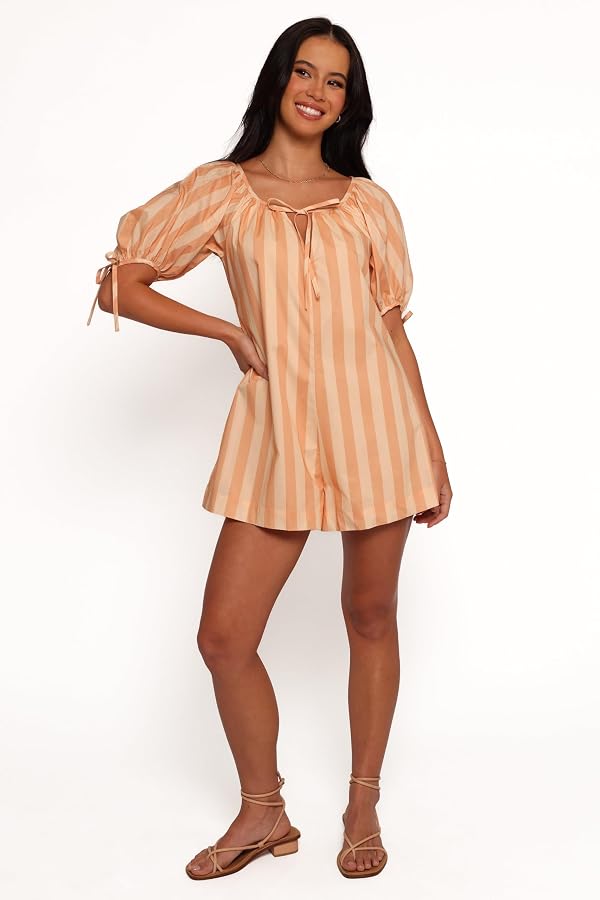 Petal & Pup Carina Striped Romper - Terracotta Stripe XL by Petal & Pup - Image 2