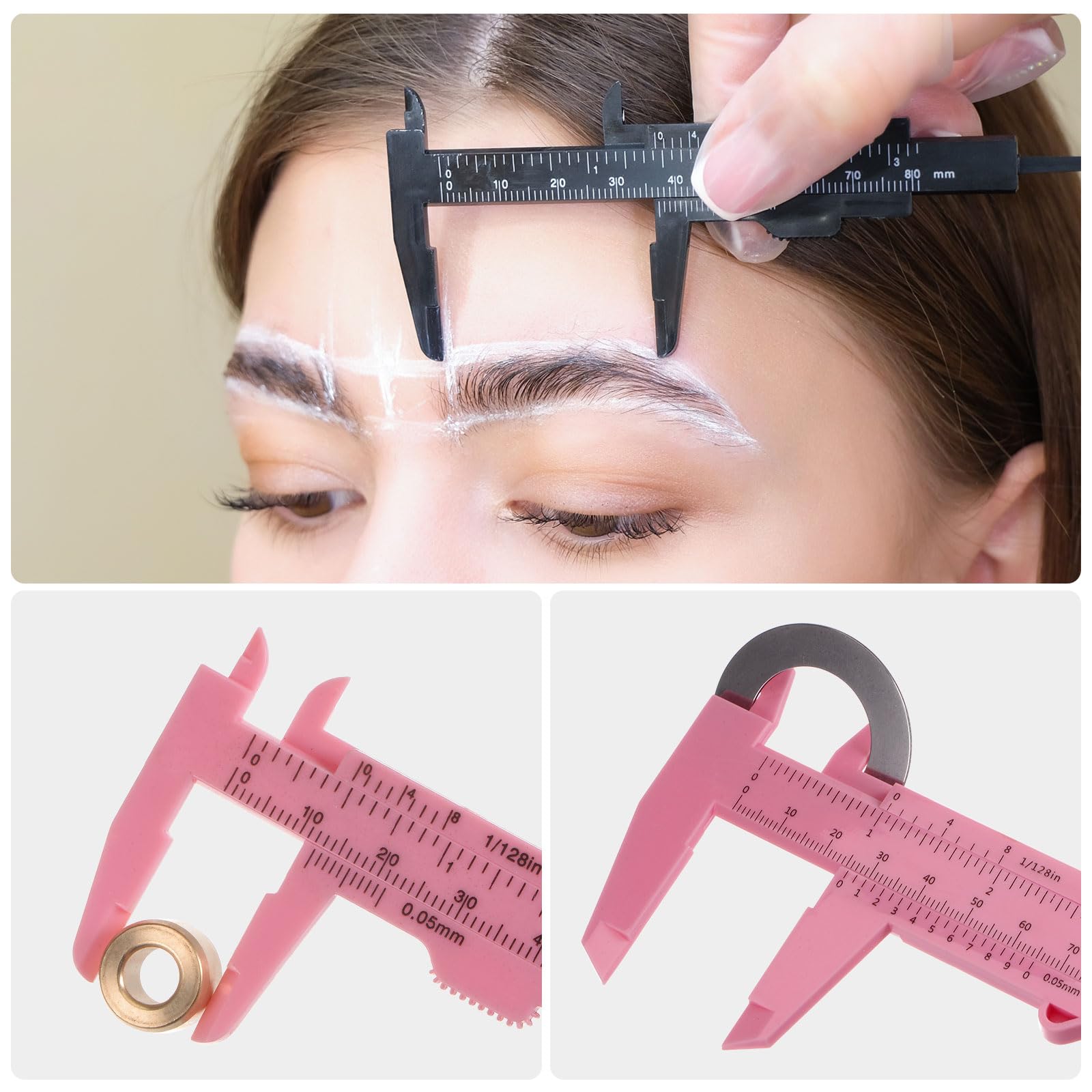 20 Mini calibradores Vernier de 150 mm/6 Pulgadas con Doble Escala métrica y en Pulgadas, Herramienta de medición Deslizante para medir Profundidades internas, Color Rosa.