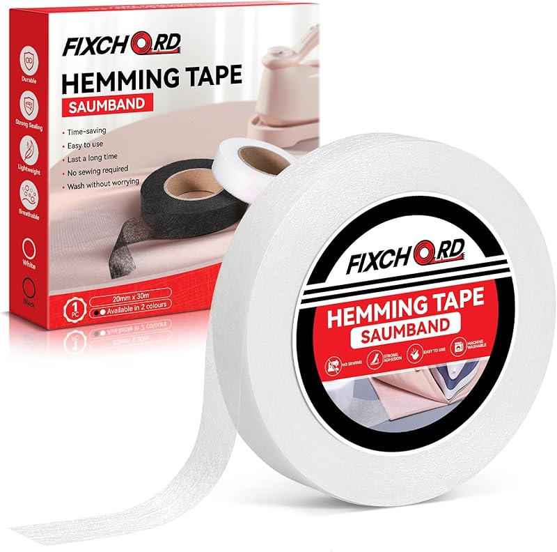 Bande Thermocollante, Ruban Thermocollant pour Ourlet, Wonder Web Ruban de Ourlet, Ruban Thermocollant sans Couture, Ruban de Ourlet pour Vêtements, Repassage et Fixation, Blanc, 30M*20MM à 7.49€