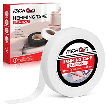 Hemming Tape, 30m*20mm Hemming Web Ironing Tape, No Sewing Iron on Tape, Iron on Hemming Tape, Extra Strong Fusible Fabric Tape for Clothes Curtains Ironing and Bonding, DIY Crafts, White