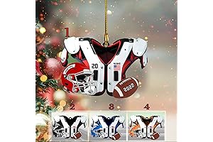 Personalized Football Player Christmas Ornaments
