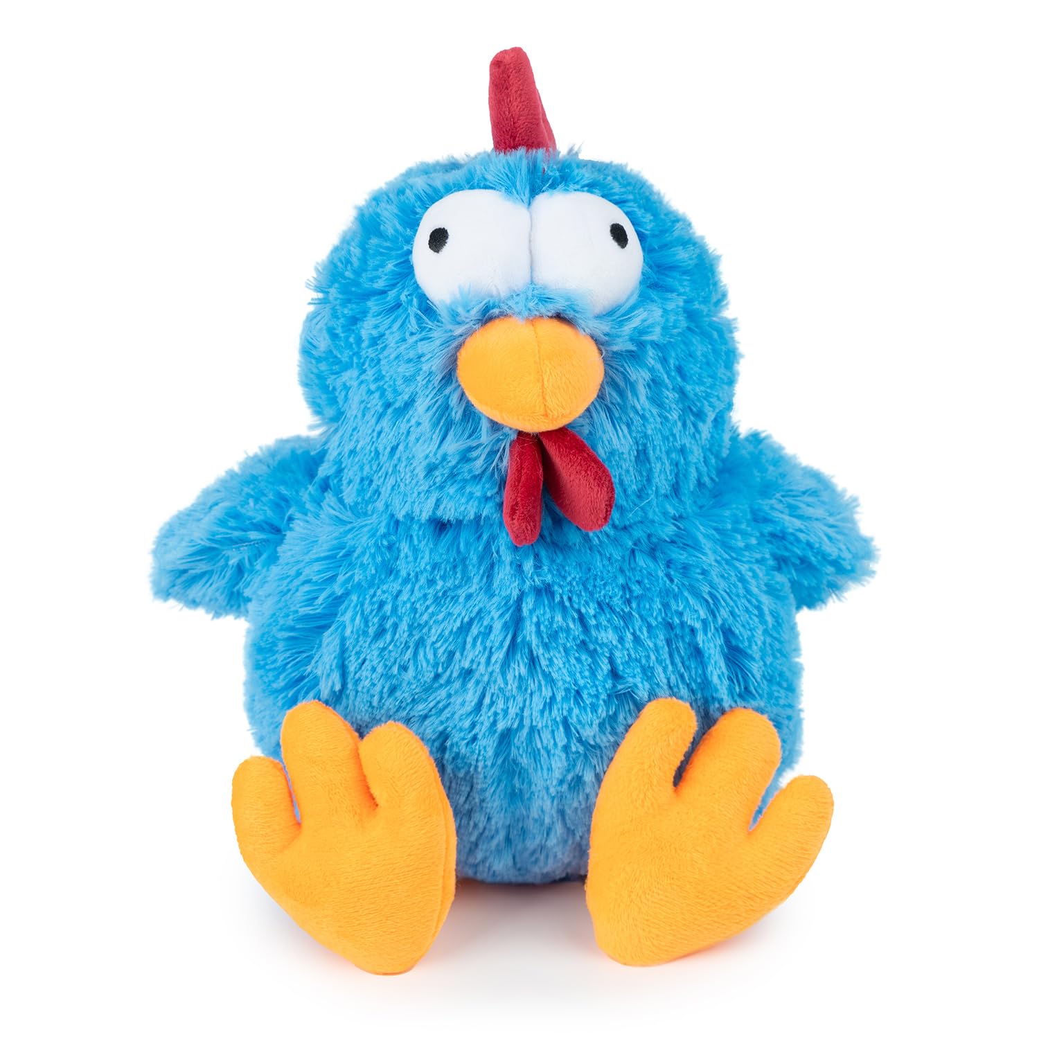 Best Pet Supplies Interactive Squeaky Dog Chew Toy, Ideal Dog Toys for Chewers, Small, Medium & Large Dogs, and Fetch Lovers - Cluck (Blue), Large